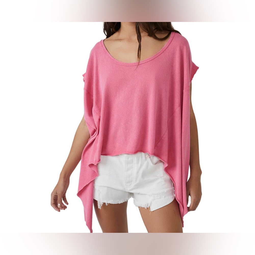 NWT-Free People Angel Tee- bubblegum Medium Retail $58